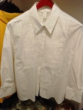 Classic White Men’s Dress Shirt with Textured Front Tuxdeo1